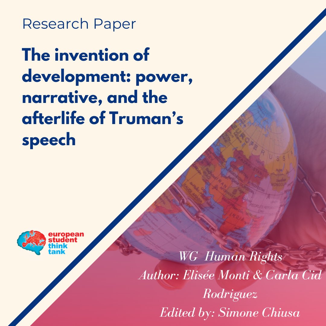📚 This paper traces the making of the “underdeveloped” world from Truman’s 1949 speech to today’s global institutions, revealing how development became a language of domination masked as aid.

✍ Elisée Monti &amp; <a href="/cidcarla19/">Carla Cid</a> 
🔗 esthinktank.com/2025/07/05/the…