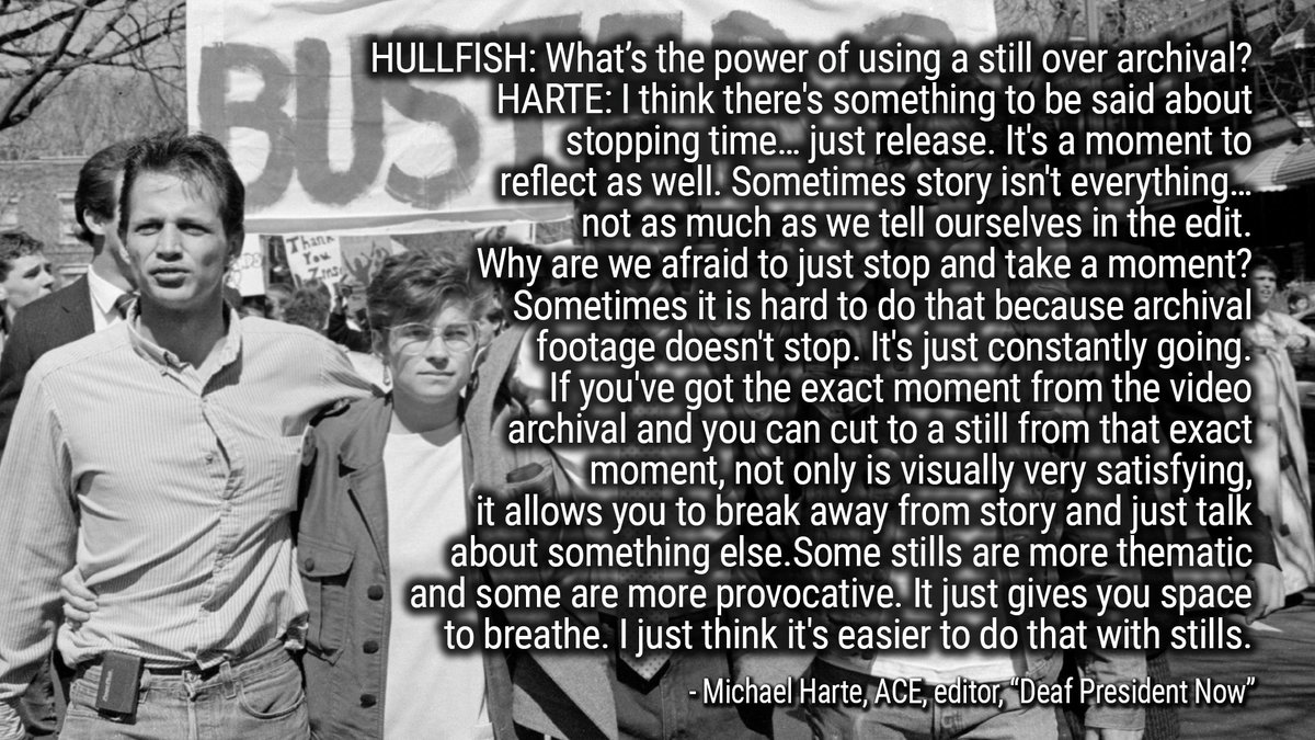 SteveHullfish's tweet image. Sometimes, even when you have plenty of archival film footage, there is a value to cutting to a still. But why? Michael Harte, ACE, discusses it with Art of the Cut.
(read or listen to the full interview, links in the replies)
@borisfx 
@Facilis 
@ACEFilmEditors 
@Michael_Harte
