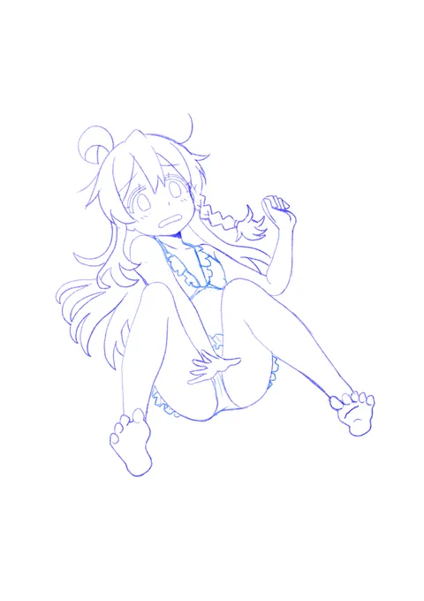 クリスタで下描き。 描き馴れないぜ...