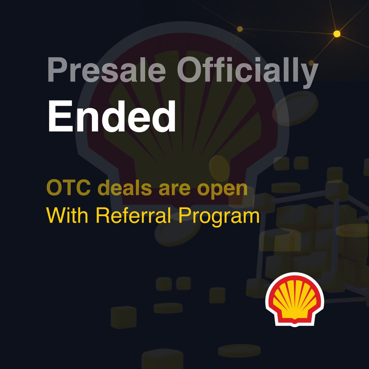 shellchain's tweet photo. 🚨 Presale Officially Ended!

Shell is officially launching on 27 July 2025.

OTC deals are now open at a very low price, available only until launch day.

This is the final opportunity to get in privately, no more presale, no public deals after this. https://t.co/6WRgeURB0H
