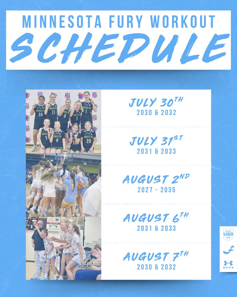 Join our Fury Fam for the 2026 season❕

We can't wait to see you at our workouts! View additional details &amp; get registered. ⤵️
minnesotafury.com/girls/news.php…