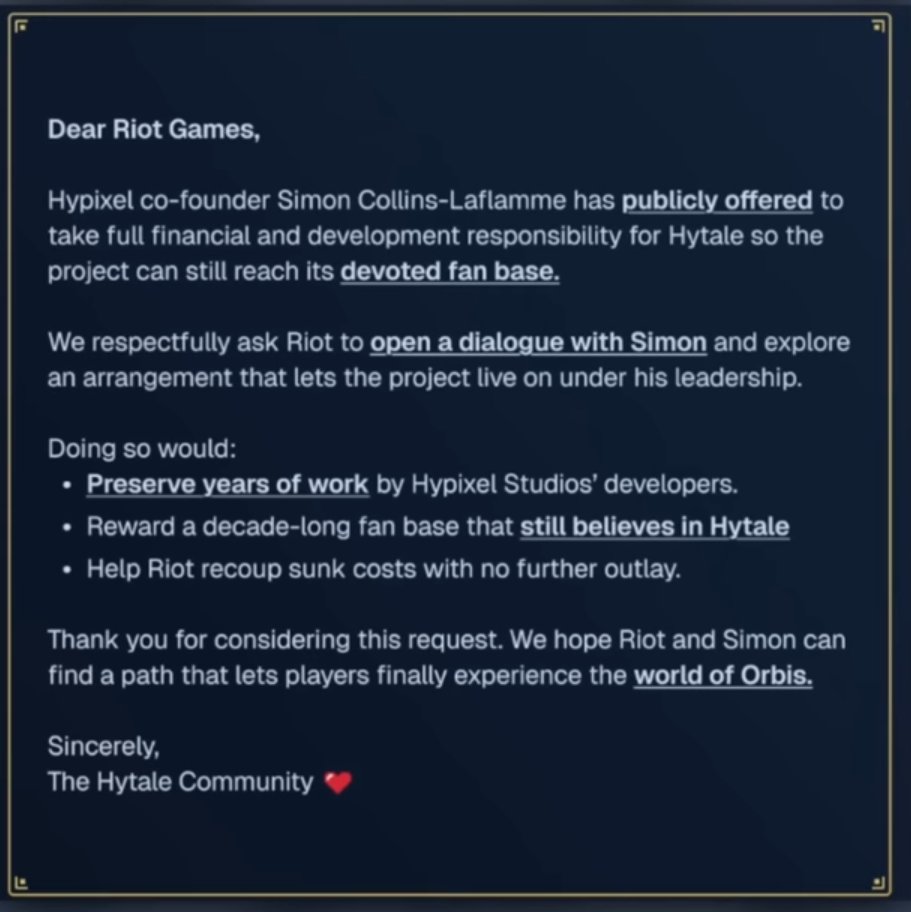 DyGaWer's tweet photo. @riotgames #SaveHytale https://t.co/JBh0bLiO4T