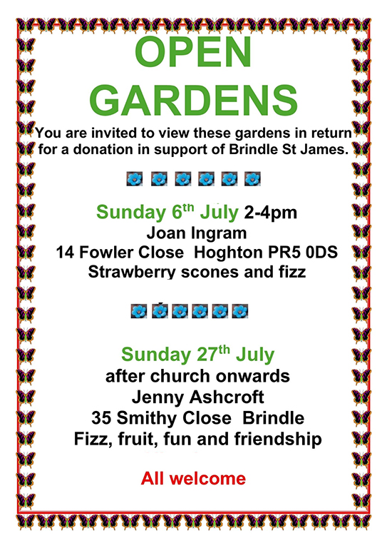 Next weekend, on Sunday 6th July 2025 there are two events:
- The Walking Day Service 🕘 gather at 9:45am. 
- The Open Garden fundraiser 🕑 2 - 4pm.
👇