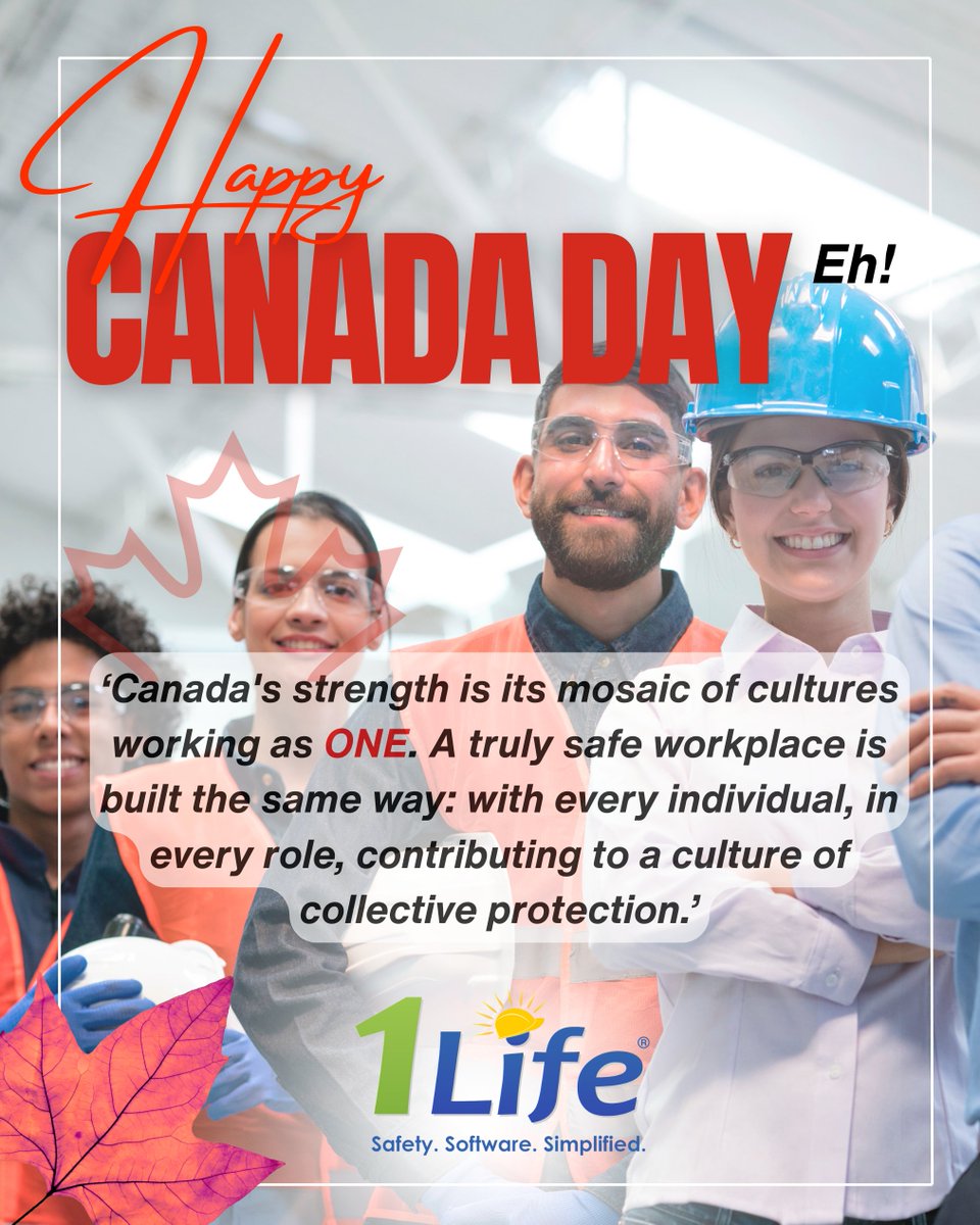 Happy #CanadaDay! 🍁
Today we celebrate the mosaic of cultures that makes our country strong. A safe workplace is built the same way—with every person contributing to a culture of collective protection.
Wishing everyone a joyful celebration!
#SafetyCulture #1lifeSafetySoftware