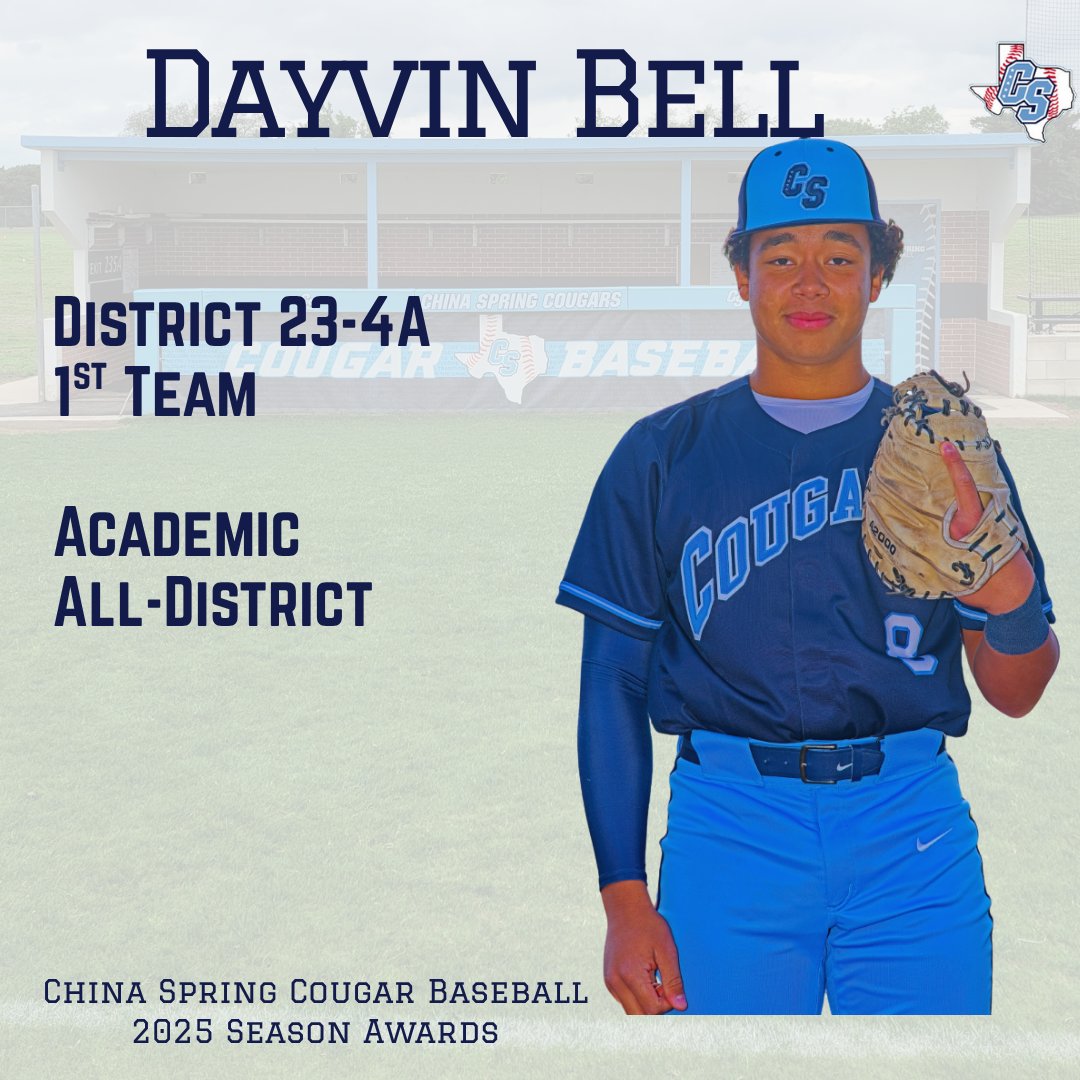 China Spring High School Baseball (@cscougbaseball) on Twitter photo Congrats on a Great Season Dayvin Bell!
<a href="/DayvinBell8/">DayvinBell</a>
#GoCougs
<a href="/4ATxHsBaseball/">4ATxHsBaseball</a> <a href="/CoryBeckham5/">Cory Beckham</a> <a href="/Mikeyv323/">Michael Villarreal 🏈🏀⚾</a> <a href="/CoachLessman44/">Josh Lessman</a> <a href="/KWKTFOX44/">KWKT FOX 44</a> <a href="/kwtxsports/">KWTX Sports</a> <a href="/25SportsKXXV/">25 Sports</a> <a href="/WacoTribSports/">WacoTrib Sports Dept</a> <a href="/6NewsCTX/">KCENNews</a> <a href="/cscougarsports/">China Spring Athletic Booster Club</a> <a href="/sydney_wicker/">syd</a> <a href="/parker_rehm/">Parker Rehm</a> <a href="/chadvautherine/">Chad Vautherine</a> <a href="/ShahjiAdam/">Shahji Adam</a> <a href="/Cayden_Cox05/">Cayden Cox</a> Congrats on a Great Season Dayvin Bell!
<a href="/DayvinBell8/">DayvinBell</a>
#GoCougs
<a href="/4ATxHsBaseball/">4ATxHsBaseball</a> <a href="/CoryBeckham5/">Cory Beckham</a> <a href="/Mikeyv323/">Michael Villarreal 🏈🏀⚾</a> <a href="/CoachLessman44/">Josh Lessman</a> <a href="/KWKTFOX44/">KWKT FOX 44</a> <a href="/kwtxsports/">KWTX Sports</a> <a href="/25SportsKXXV/">25 Sports</a> <a href="/WacoTribSports/">WacoTrib Sports Dept</a> <a href="/6NewsCTX/">KCENNews</a> <a href="/cscougarsports/">China Spring Athletic Booster Club</a> <a href="/sydney_wicker/">syd</a> <a href="/parker_rehm/">Parker Rehm</a> <a href="/chadvautherine/">Chad Vautherine</a> <a href="/ShahjiAdam/">Shahji Adam</a> <a href="/Cayden_Cox05/">Cayden Cox</a>