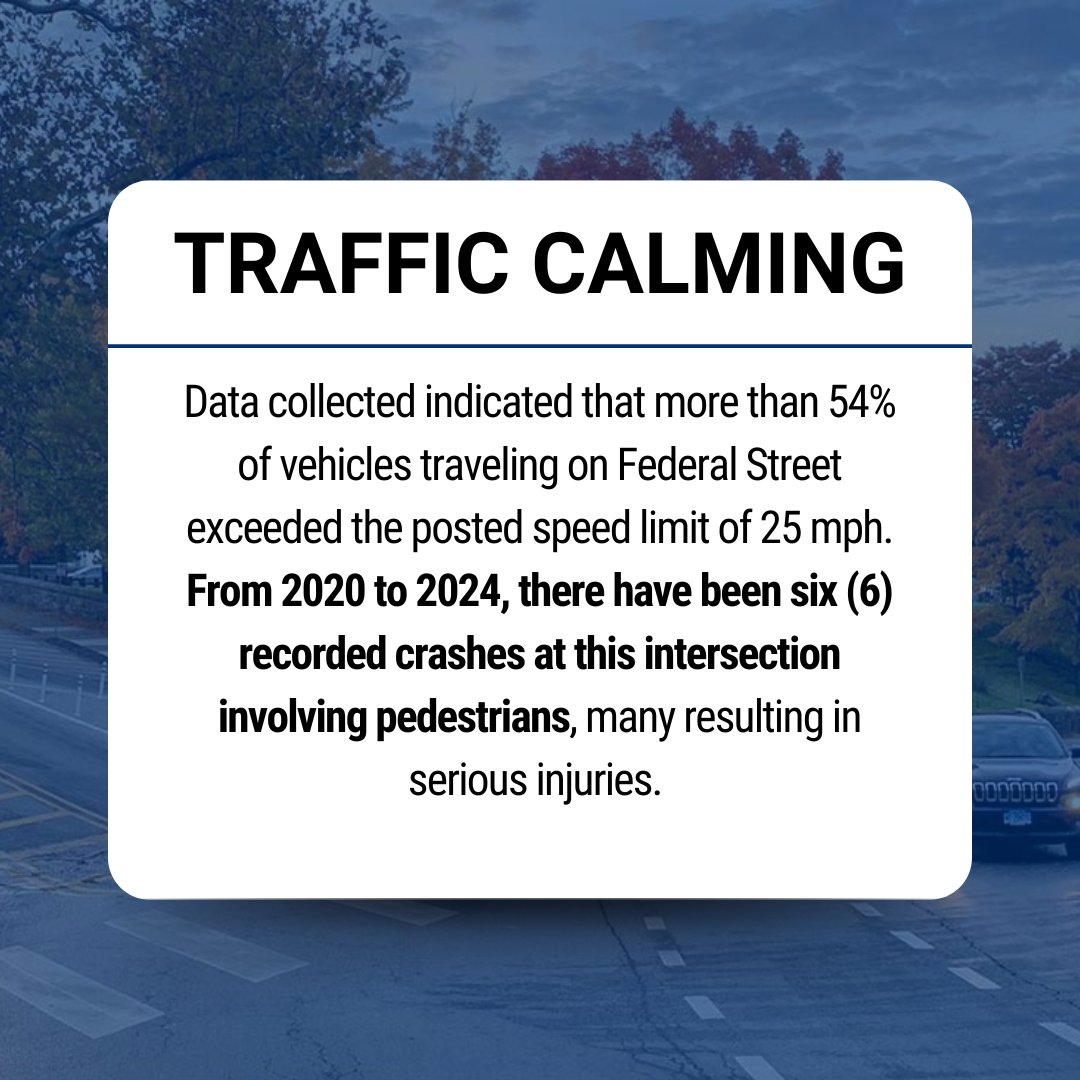 Pittsburgh's tweet image. The City of Pittsburgh is pleased to
announce a Vision Zero Implementation: Traffic
Calming Project on Federal St, in the Central
Northside.
The project will include constructing a raised
crosswalk at an improved location, as well as painted
bump-outs to improve sight lines.