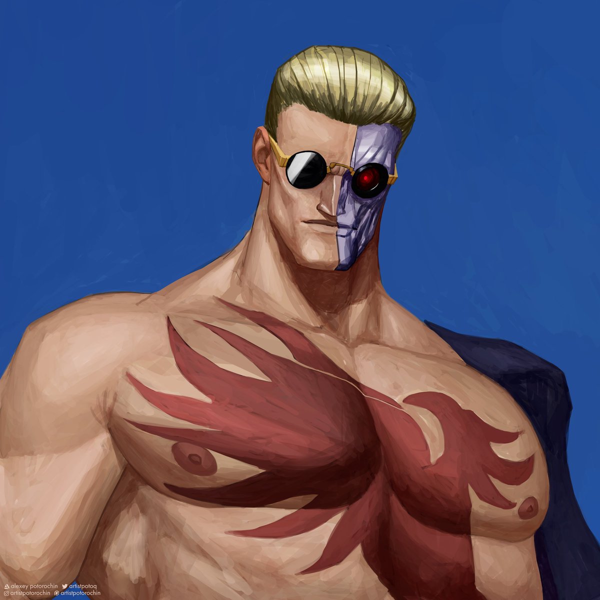 artistpotoq's tweet image. A custom fighting character, whose appearance is partially based on Adam Wesker from Resident Evil