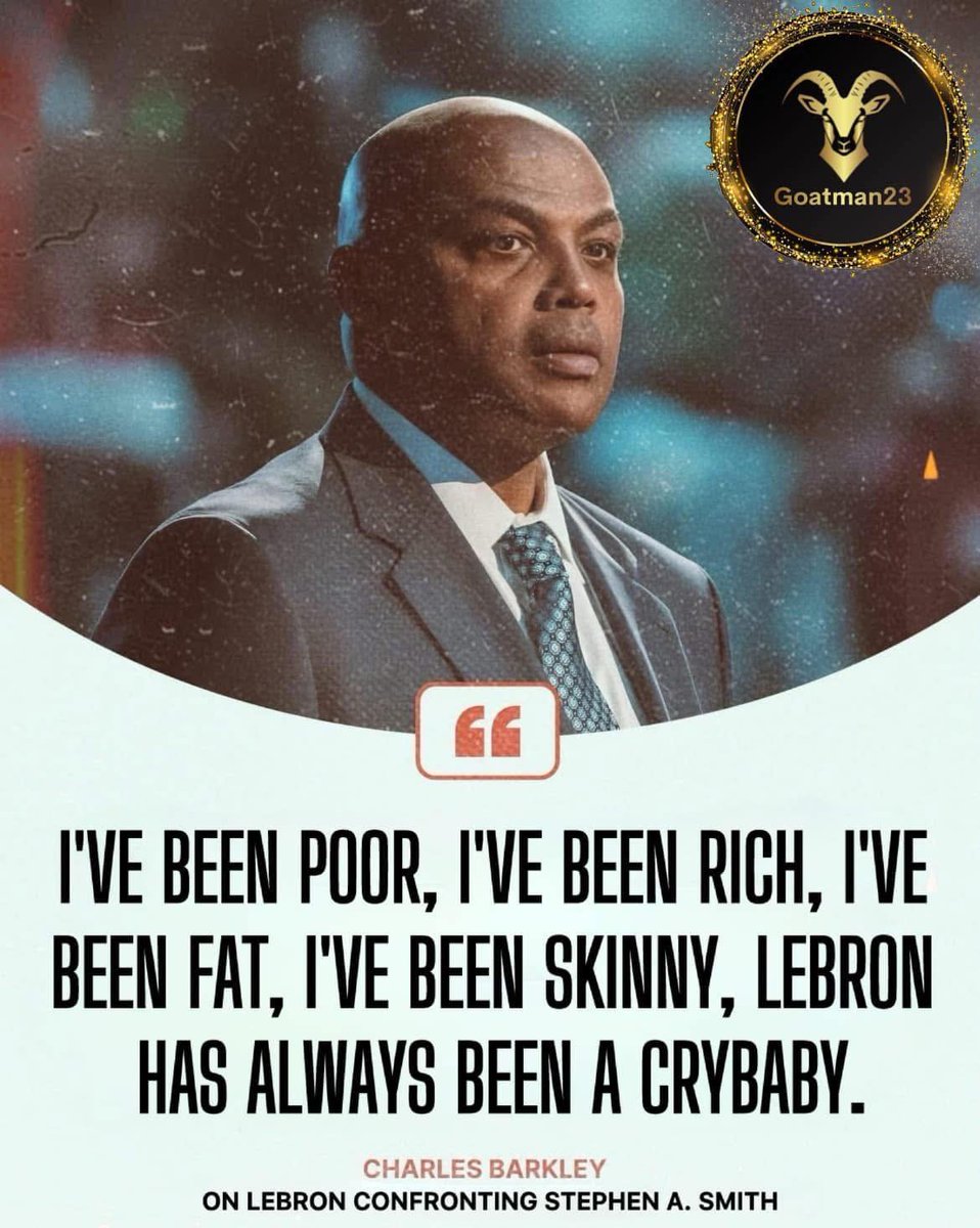 Goatmanx23's tweet image. One of the greatest quotes in sports history comes from none other than one of the greatest sports analysts in sports history, Sir Charles.