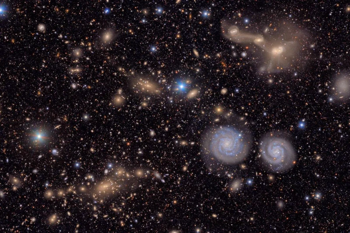 The first images from the Rubin Observatory, more than 25 years in the making, were livestreamed at Wallace Wade Stadium on June 23. (NSF–DOE VERA C. RUBIN OBSERVATORY)