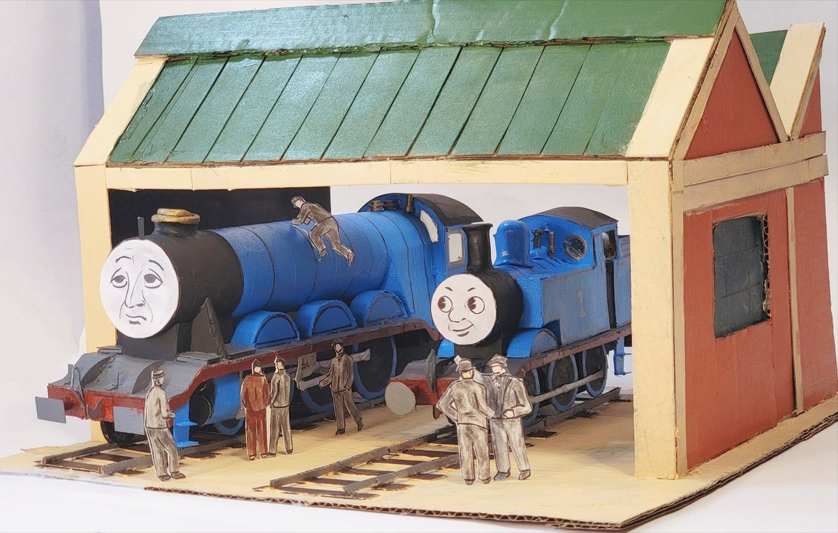 killdane1's tweet image. Henry was ill. The men worked hard, but he didn’t get better.
Now Henry usually pulled the first train in the morning, and Thomas had to get his coaches ready.
“If Henry is ill,” he thought, “perhaps I shall pull his train.”
My submission for #JustLikeAwdry