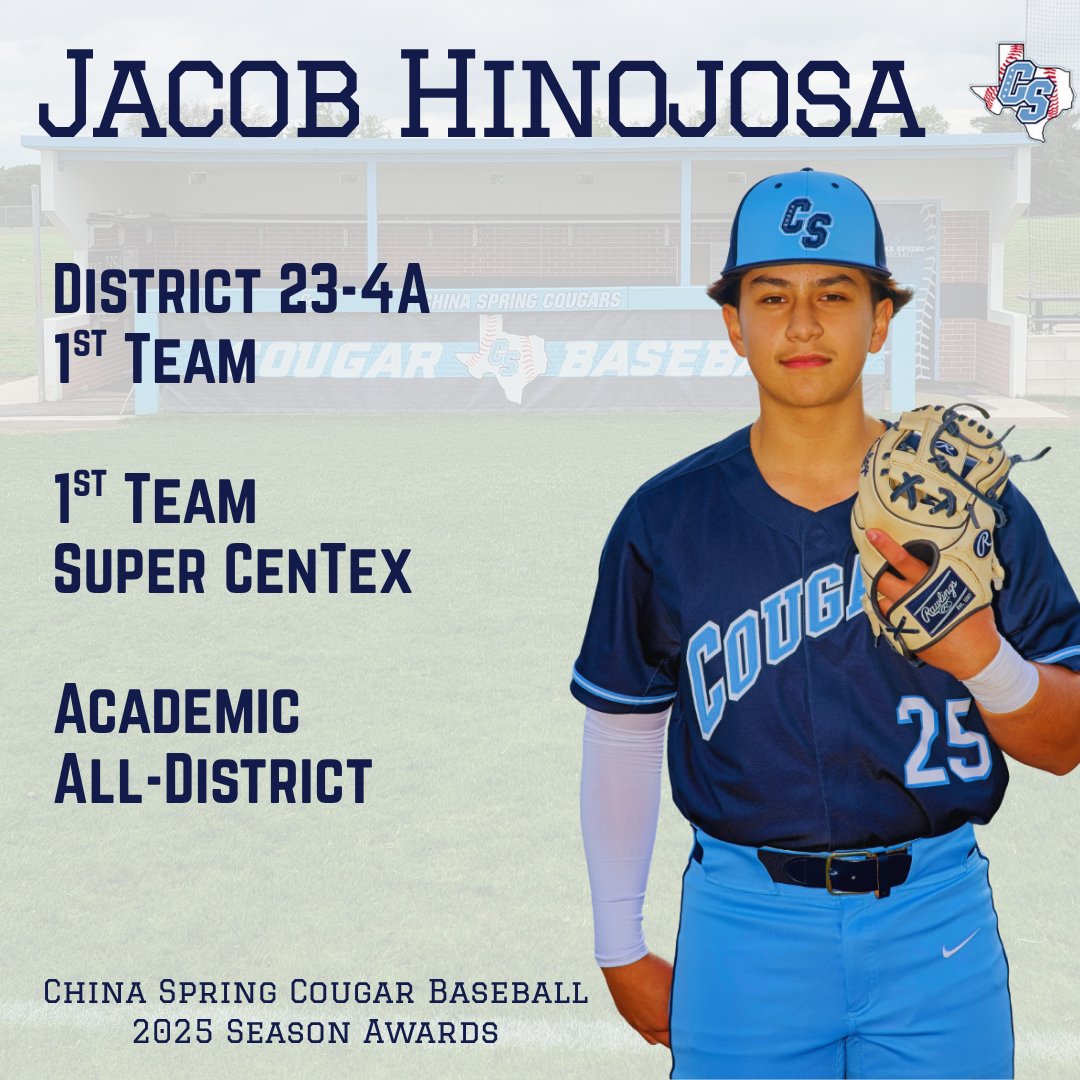 China Spring High School Baseball (@cscougbaseball) on Twitter photo Congrats on a Great Season Jacob Hinojosa!
<a href="/jacobhinojosa25/">Jacob Hinojosa</a>
#GoCougs
<a href="/4ATxHsBaseball/">4ATxHsBaseball</a> <a href="/CoryBeckham5/">Cory Beckham</a> <a href="/Mikeyv323/">Michael Villarreal ๐๐โพ</a> <a href="/CoachLessman44/">Josh Lessman</a> <a href="/KWKTFOX44/">KWKT FOX 44</a> <a href="/kwtxsports/">KWTX Sports</a> <a href="/25SportsKXXV/">25 Sports</a> <a href="/WacoTribSports/">WacoTrib Sports Dept</a> <a href="/6NewsCTX/">KCENNews</a> <a href="/cscougarsports/">China Spring Athletic Booster Club</a> <a href="/sydney_wicker/">syd</a> <a href="/parker_rehm/">Parker Rehm</a> <a href="/chadvautherine/">Chad Vautherine</a> <a href="/ShahjiAdam/">Shahji Adam</a> <a href="/Cayden_Cox05/">Cayden Cox</a> Congrats on a Great Season Jacob Hinojosa!
<a href="/jacobhinojosa25/">Jacob Hinojosa</a>
#GoCougs
<a href="/4ATxHsBaseball/">4ATxHsBaseball</a> <a href="/CoryBeckham5/">Cory Beckham</a> <a href="/Mikeyv323/">Michael Villarreal ๐๐โพ</a> <a href="/CoachLessman44/">Josh Lessman</a> <a href="/KWKTFOX44/">KWKT FOX 44</a> <a href="/kwtxsports/">KWTX Sports</a> <a href="/25SportsKXXV/">25 Sports</a> <a href="/WacoTribSports/">WacoTrib Sports Dept</a> <a href="/6NewsCTX/">KCENNews</a> <a href="/cscougarsports/">China Spring Athletic Booster Club</a> <a href="/sydney_wicker/">syd</a> <a href="/parker_rehm/">Parker Rehm</a> <a href="/chadvautherine/">Chad Vautherine</a> <a href="/ShahjiAdam/">Shahji Adam</a> <a href="/Cayden_Cox05/">Cayden Cox</a>