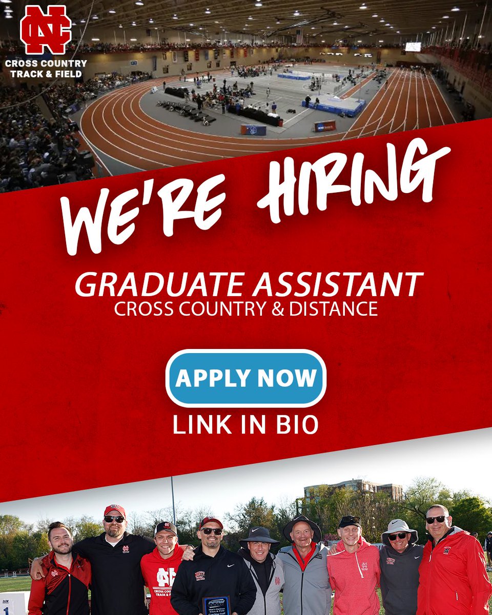 North Central Men’s Track and Cross Country (@nccmensxctf) on Twitter photo JOIN OUR STAFF
We’re hiring a Cross Country & Distance Graduate Assistant Coach for the next two upcoming seasons!
Apply using the link below or in our IG bio, email Coach Matt Sinnott with any questions: mmsinnott@noctrl.edu
northcentralcollege.peopleadmin.com/postings/14719
#31Stripes JOIN OUR STAFF
We’re hiring a Cross Country & Distance Graduate Assistant Coach for the next two upcoming seasons!
Apply using the link below or in our IG bio, email Coach Matt Sinnott with any questions: mmsinnott@noctrl.edu
northcentralcollege.peopleadmin.com/postings/14719
#31Stripes