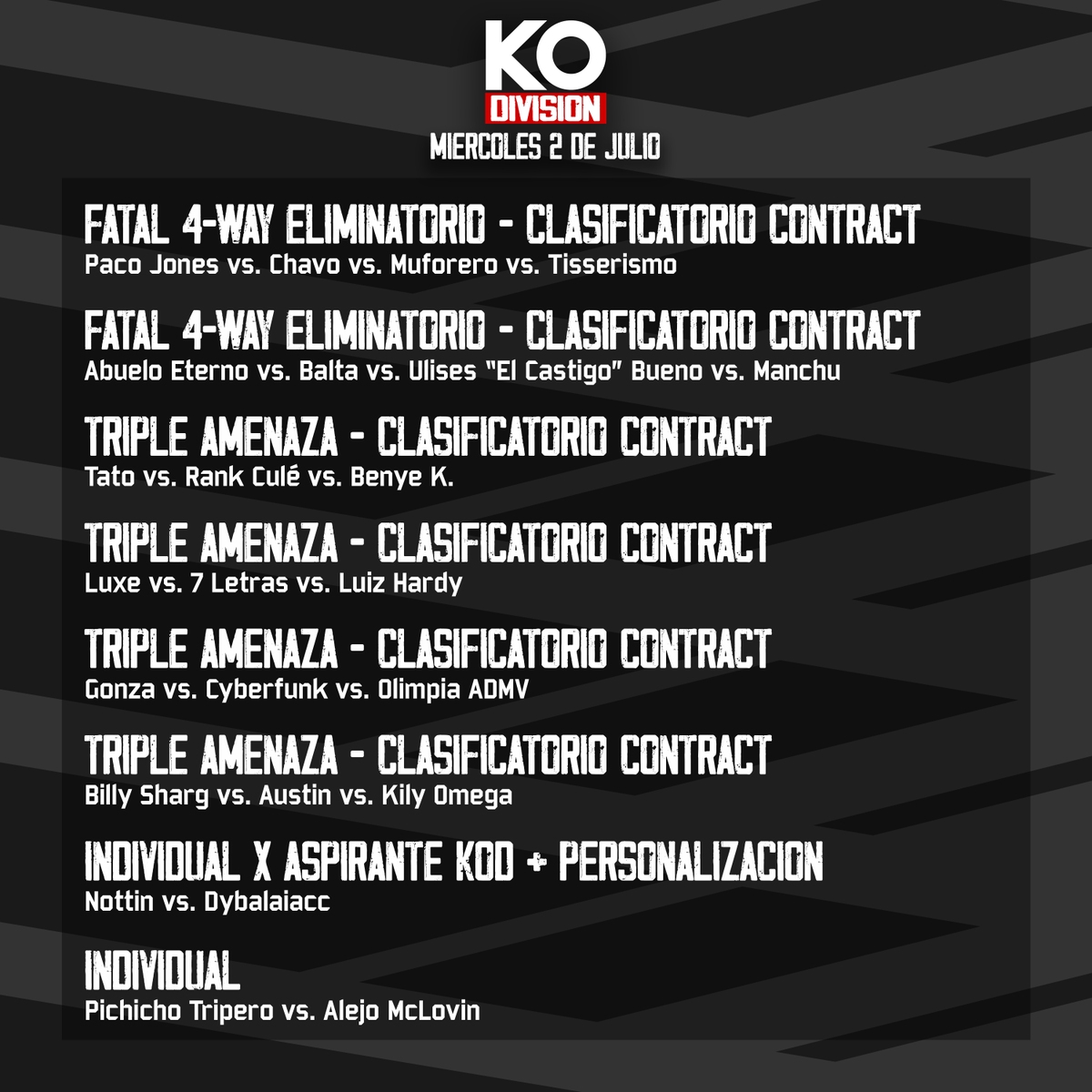 LaLiga21Of's tweet photo. ¡TODO CONFIRMADO!
Este miércoles hay #KODivision y tenemos cosas muy interesantes de cara a #KODContract en la próxima edición.
Clasificatorios, pelea por el puesto de aspirante y un desafío personal.
Esperamos que estén, como siempre, a la altura. https://t.co/jHJAdysFXW