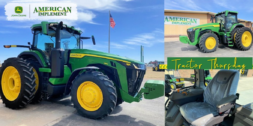 #TractorThursday Feature🇺🇸
Check out this 2023 John Deere 8R 280 Tractor
$274,000 |  ⬇️ LOW 3.5% Fixed for 60 Mos. eligible 🛒✨
🔗:american-implement.hopp.to/115648

#8RTractor #8R280Tractor #8R #8R280 #johndeere8R #johndeere8R280 #Tractor #JohnDeereTractor #johndeereusedequipment