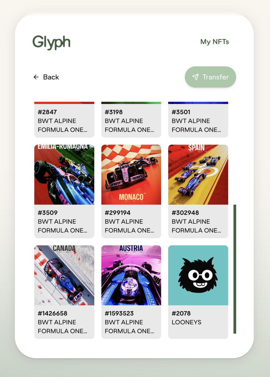 Laura🦍 (@vandemlau) on Twitter photo Just minted a <a href="/LooneysOnApe/">Looneys🤪 (Minting)</a> using Glyph on Blever. It shows up next to my BWT Alpine F1 Posters. Just trying out new tools. It was very smooth. Just minted a <a href="/LooneysOnApe/">Looneys🤪 (Minting)</a> using Glyph on Blever. It shows up next to my BWT Alpine F1 Posters. Just trying out new tools. It was very smooth.