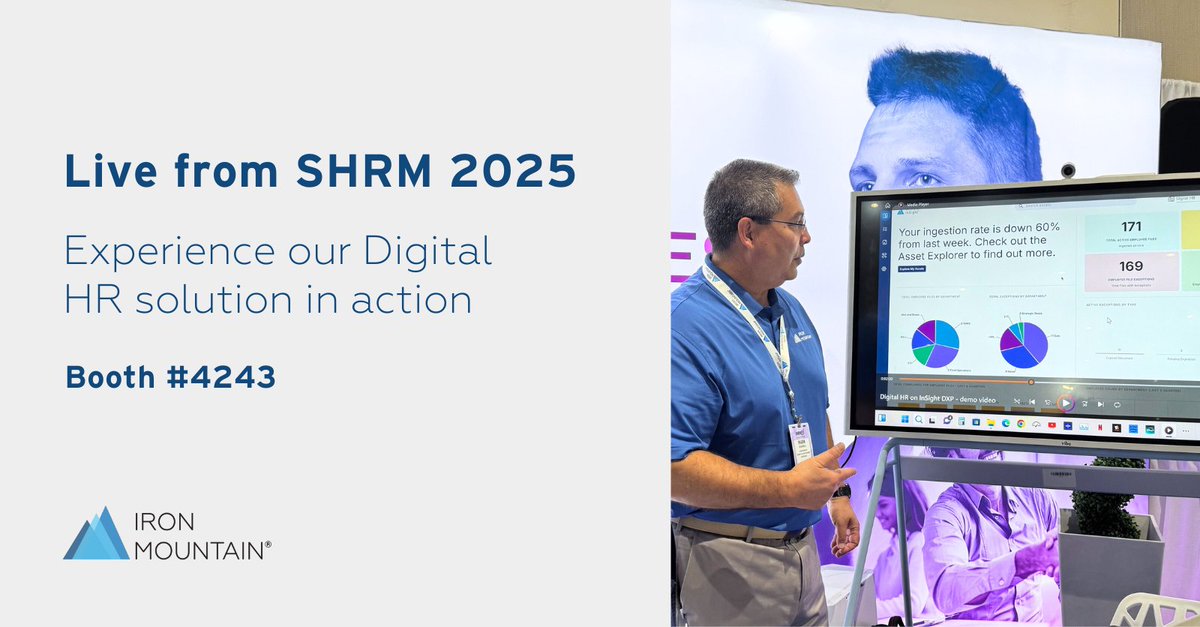 Live from SHRM 2025! We're demoing how our Digital HR solution helps automate tasks, simplify compliance, and refocus on your people. 👇 Watch the full demo: spr.ly/60184cOTA #SHRM25 #FutureOfWork #OneIronMountain