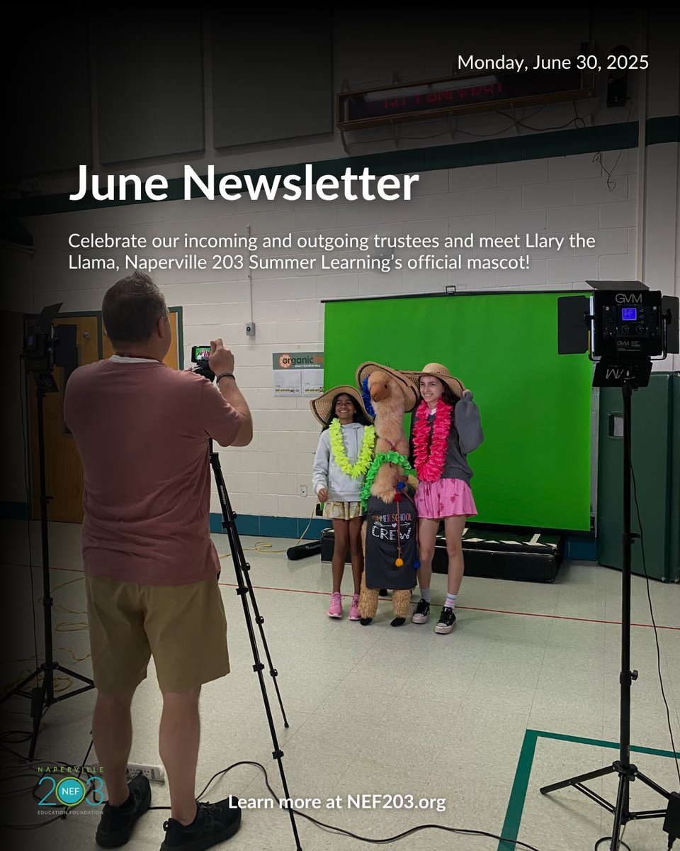 NEF (@nef203) on Twitter photo 📰 Check out our June Newsletter! Celebrate our incoming and outgoing trustees and meet Llarry the Llama, <a href="/Naperville203/">Naperville 203</a> Summer Learning's official mascot! 🦙
🔗 Read the newsletter: nef203.org/events-news/pr…
📧 Sign up for our mailing list: nef203.org/get-involved-w…
#Elevate203 📰 Check out our June Newsletter! Celebrate our incoming and outgoing trustees and meet Llarry the Llama, <a href="/Naperville203/">Naperville 203</a> Summer Learning's official mascot! 🦙
🔗 Read the newsletter: nef203.org/events-news/pr…
📧 Sign up for our mailing list: nef203.org/get-involved-w…
#Elevate203