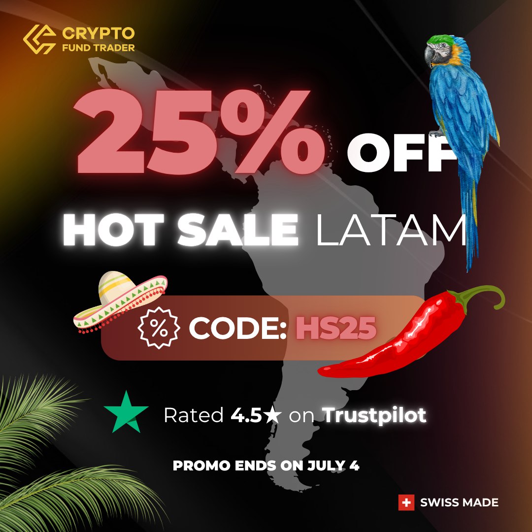Dr.Matrix (@sinceuh) on Twitter photo The Hot Summer Sale is here 💛
For a limited time, get 25% off all challenges at <a href="/CFTradercom/">Crypto Fund Trader</a>
Use code: HS25 at checkout:
cryptofundtrader.com/?_by=drmatrix
Promo ends on July 4, and any affiliate income generated from this will be sent directly to a charity. The Hot Summer Sale is here 💛
For a limited time, get 25% off all challenges at <a href="/CFTradercom/">Crypto Fund Trader</a>
Use code: HS25 at checkout:
cryptofundtrader.com/?_by=drmatrix
Promo ends on July 4, and any affiliate income generated from this will be sent directly to a charity.