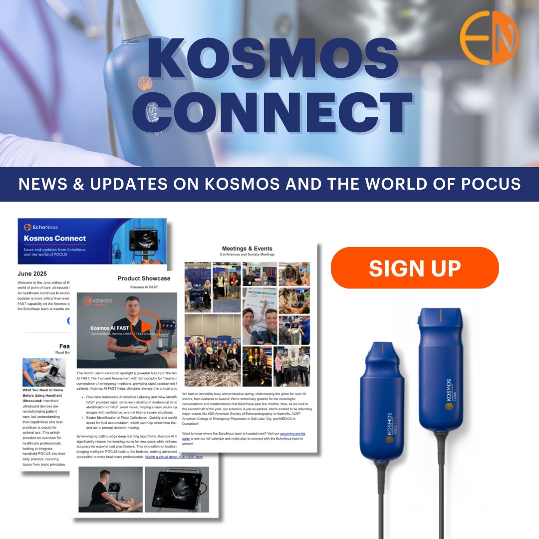 Did you catch the June edition of Kosmos Connect? Make sure to sign up to receive Kosmos Connect straight to your inbox each month! 
bit.ly/3TNnDg

#KosmosPlatform #KosmosConnect #POCUS #AI #healthcare #ultrasound #emergencymedicine #cardiology #anesthesia #primarycare