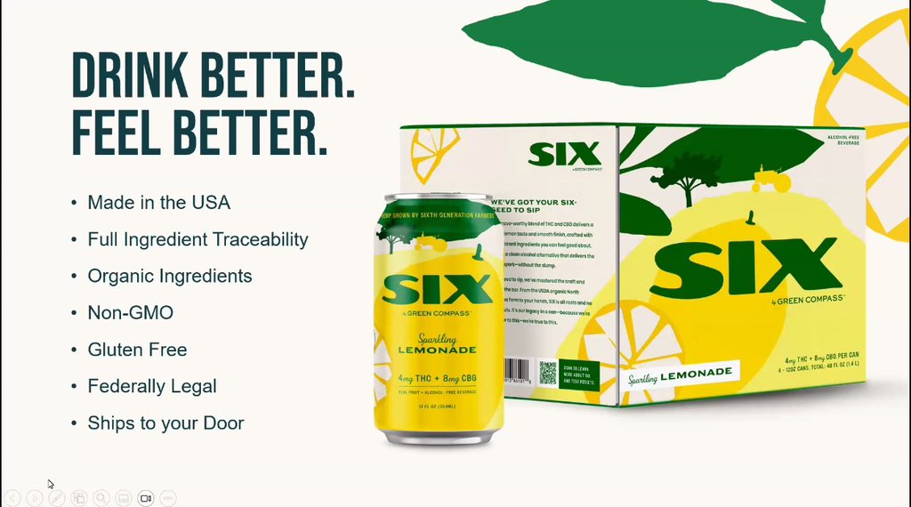 bobbi_ratliff's tweet photo. New from @GreenCompassCBD .. SIX! 🍋 A refreshing, CLEAN sparkling lemonade beverage with THC/CBG! 

Gluten free, GMO free, real juice, and grown in the same USDA certified organic soils as their other products! 🍋

https://t.co/NqSZWRgEQU #Hemp #greencompass https://t.co/eijyndrlMu