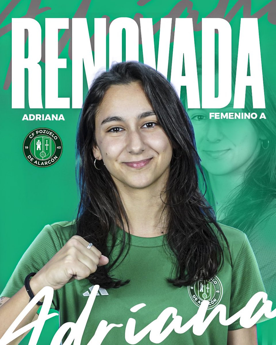 ✍🏼 𝗥𝗘𝗡𝗢𝗩𝗔𝗖𝗜𝗢𝗡 | Adriana Morcuende  renueva una temporada más 

🔝 Seguiremos disfrutando de su calidad y visión de juego, como de sus goles💪🏼

🟢⚪️ #FamiliaVerde