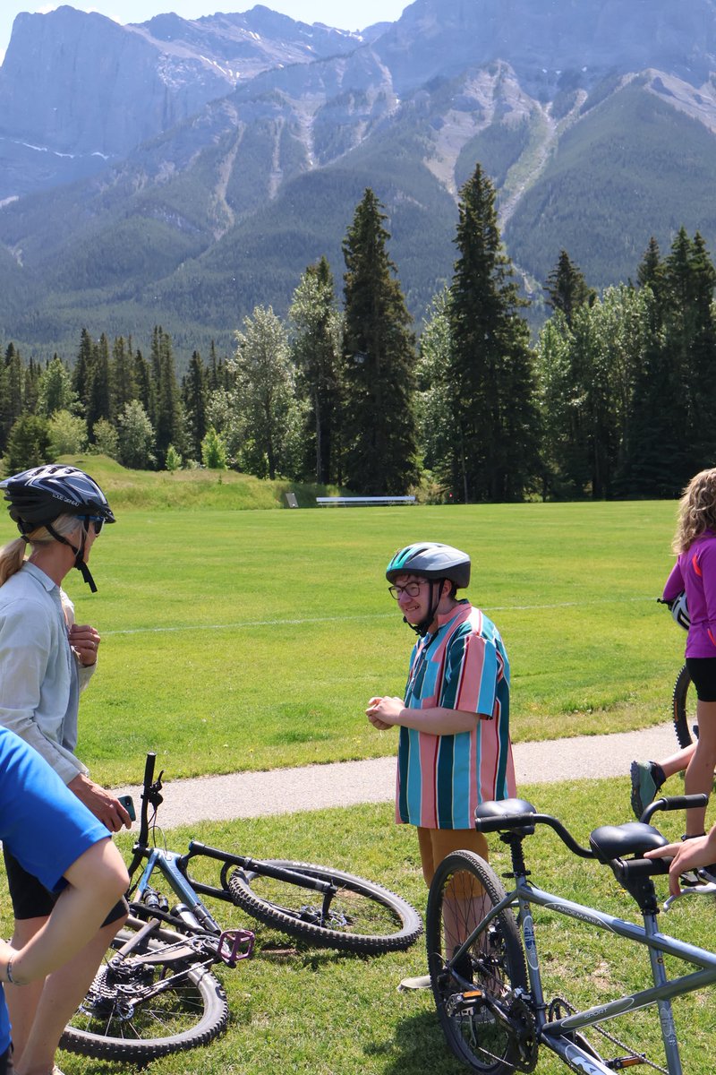 Testing out bikes and soaking up the sun☀️ #canmore #rockymountains #adaptivesports #bike #biking