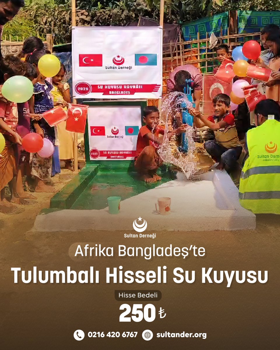 Bangladeş’te tulumbalı su kuyusu açıyoruz. 
Bir damla su, bir evin huzuru demek… 
Her hisseyle birlikte, temiz suyu daha fazla haneye ulaştırıyoruz.
Tulumbalı sistem, sade ama kalıcı bir çözüm sunuyor. Sen de bir hisseyle destek ol, bu güzelliğe ortak ol. 💧

Bir Hisse Bedeli: