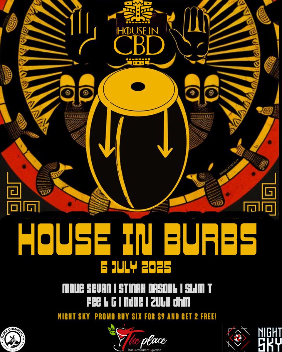 HousingOffice (@houseincbd) on Twitter photo House in Burbs is happening!
 Get ready for a night of incredible beats with Mdue Sevan, Stinah Dasoul, Slim T, Feel G, Indoe, and Zulu Dhm.
Don't miss the promo: Buy six Night Sky  for $9 and get two FREE!
 #HouseInBurbs #NightSky #MusicEvent #bulawayo House in Burbs is happening!
 Get ready for a night of incredible beats with Mdue Sevan, Stinah Dasoul, Slim T, Feel G, Indoe, and Zulu Dhm.
Don't miss the promo: Buy six Night Sky  for $9 and get two FREE!
 #HouseInBurbs #NightSky #MusicEvent #bulawayo