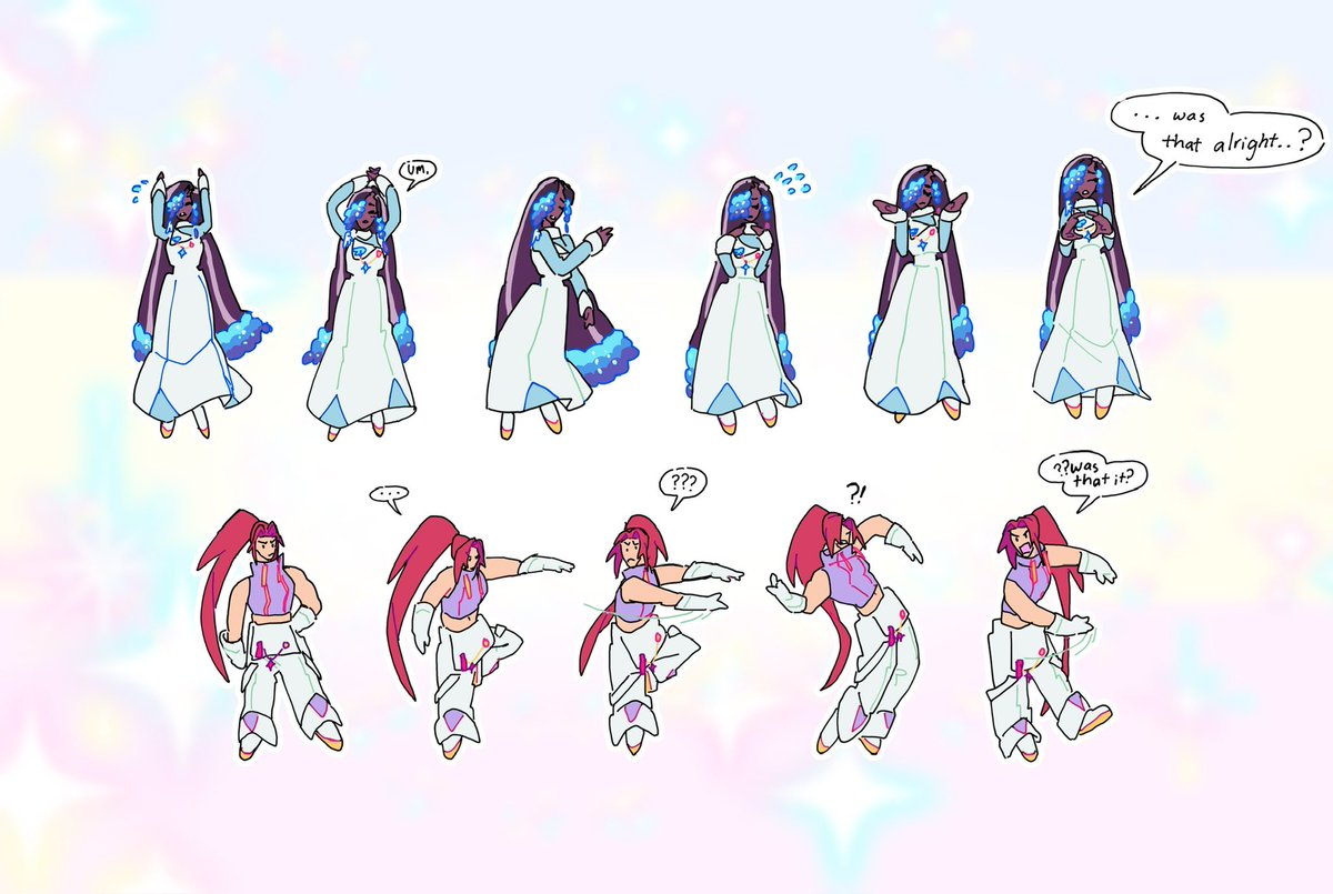 ActuallyRea's tweet photo. Drew my characters attempting to spell their names with their bodies! How many of them can you read? https://t.co/A6q14DgZYj