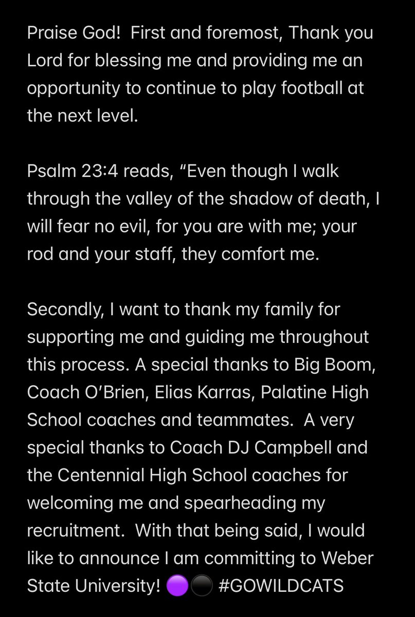 Committed. 💜🖤

<a href="/skyler_ridley/">Coach Ridley</a> <a href="/mmental7/">Mickey Mental</a> <a href="/JMullgrav/">Coach Ace Mullgrav</a> <a href="/DJ_Campbell26/">DJ Campbell</a> <a href="/LVCen10Football/">LVCen10Football</a>