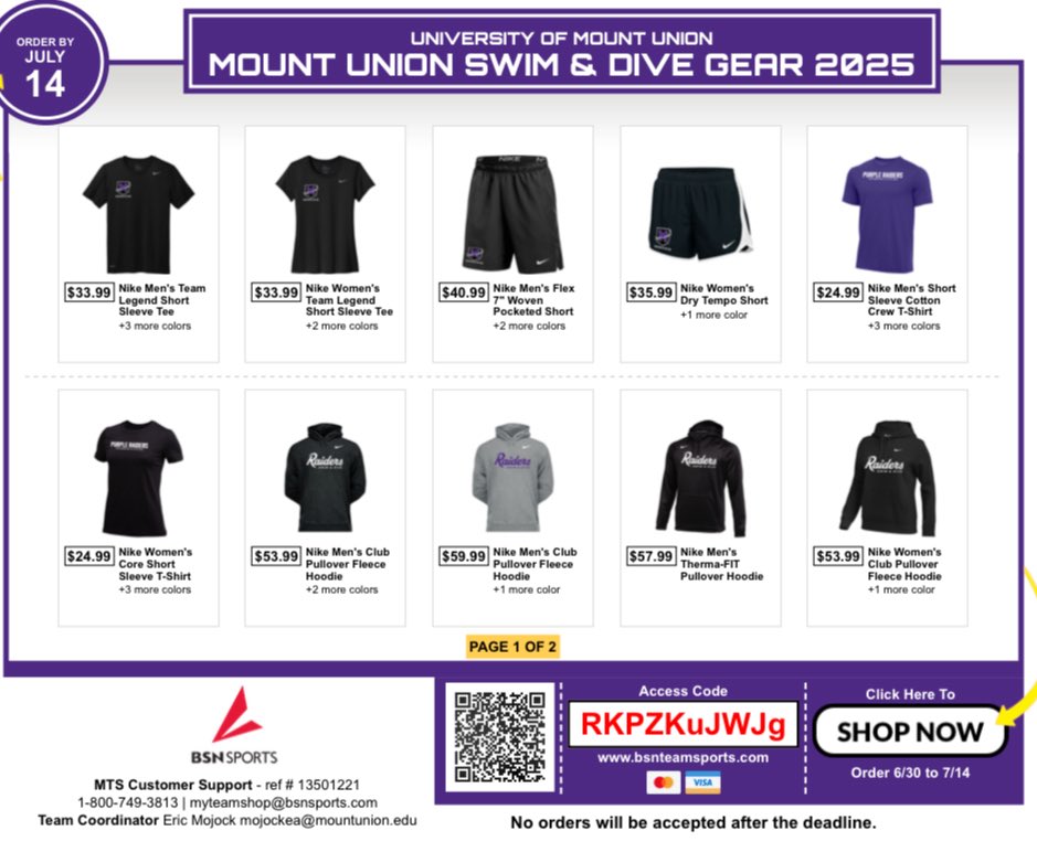 Check out our Apparel store!bsnteamsports.com/shop/RKPZKuJWJg Open now until 7/14