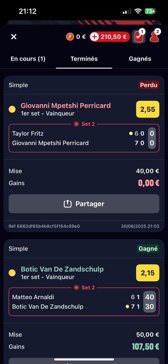 maxborobinks's tweet photo. @Betclic il a gagner le 1er set comment j’ai pas mon argent https://t.co/a1V0BESPZ7