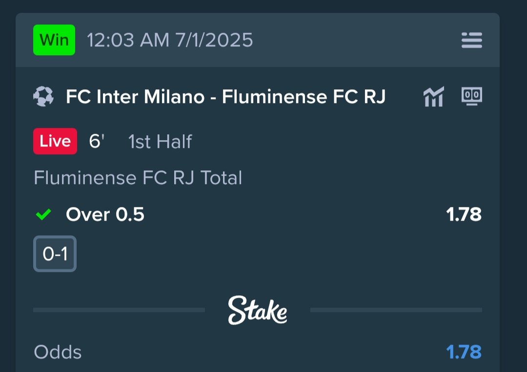 3 minutes into the game and we've already started hitting ✅💰
<a href="/MoOfItOFFICIAL/">MO OF IT OFFICIAL</a>

2 more picks to go!! ⏳⚽

#FIFAClubWorldCup 
#MOOFIT