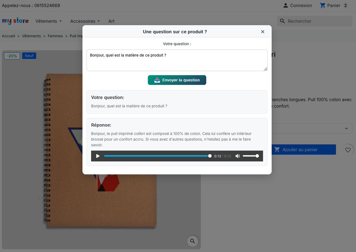 thierrycreation's tweet photo. 🎤💬 Module : Assistant IA vocal &amp; texte pour PrestaShop ! 🚀
Offrez à vos clients un assistant qui répond instantanément à toutes leurs questions produit (en vocal ou texte). +40% conversions, –50% SAV.
Démo 👉 https://t.co/Akg8BgowZE

#PrestaShop  #Ecommerce #IA #chatgpt https://t.co/cUsFHrs5K3