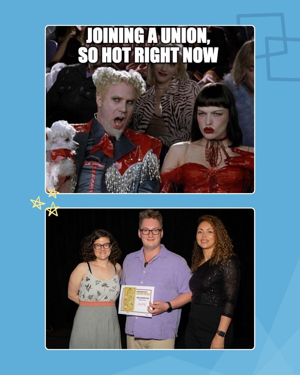 CanLabourMedia's tweet image. Our last and final award is a fun one. Congrats to @yourAUPE for winning the Best Meme Award!
