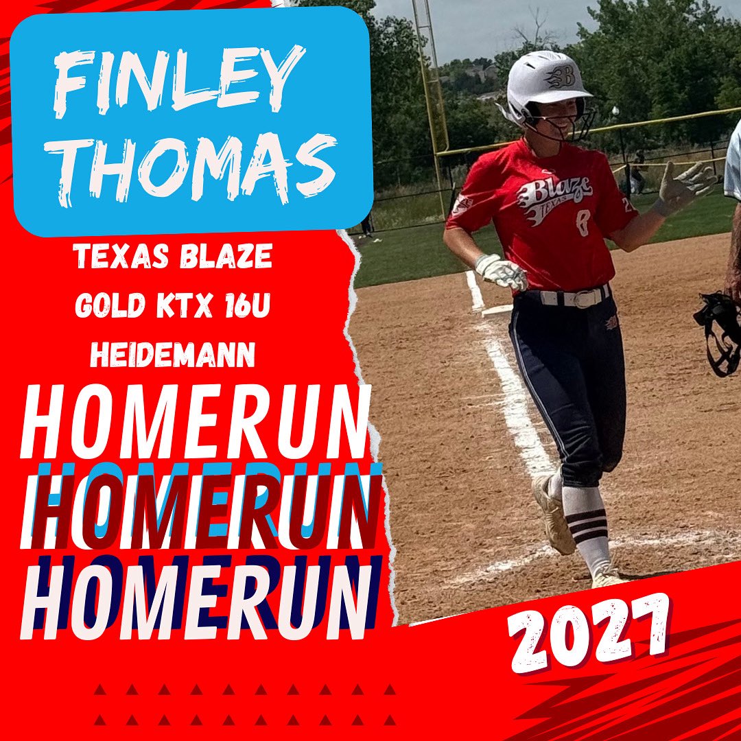 TexasBlazeKTXGold16U (@blazektxgold16u) on Twitter photo 💣 BOMB SZN 💣
Finley Thomas (2027) showed out in her All-Star Game with a home run and earned her spot in the All-American Games! 🔥⚾️
This Texas Blaze Gold KTX 16U standout continues to shine on the biggest stages.
Keep making noise, Fin! 💥
#BlazeStrong <a href="/FinleyThomas_8/">Finley Thomas</a> 💣 BOMB SZN 💣
Finley Thomas (2027) showed out in her All-Star Game with a home run and earned her spot in the All-American Games! 🔥⚾️
This Texas Blaze Gold KTX 16U standout continues to shine on the biggest stages.
Keep making noise, Fin! 💥
#BlazeStrong <a href="/FinleyThomas_8/">Finley Thomas</a>