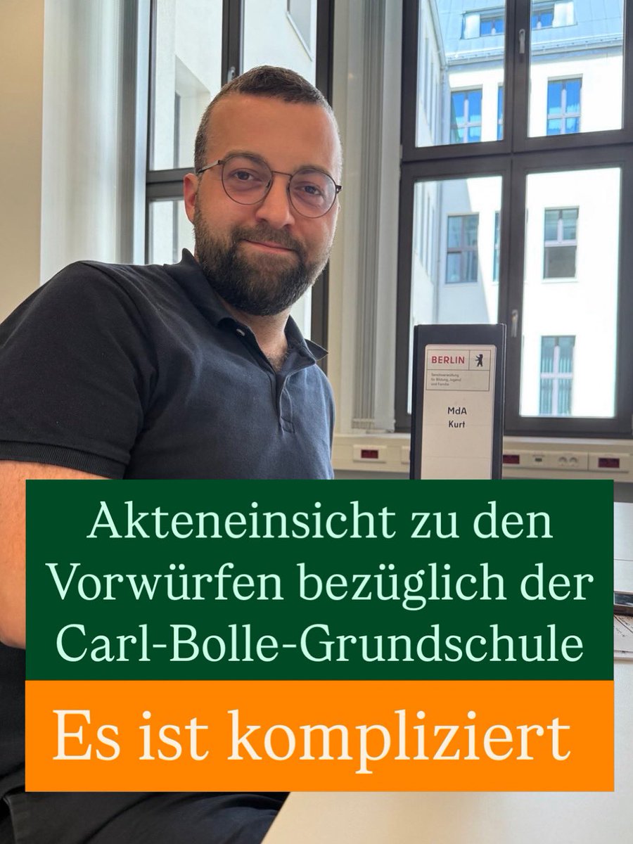 Heute bei der Akteneinsicht mit den AGH Kolleg*innen bei <a href="/SenBJF/">Senatsverwaltung für Bildung, Jugend und Familie</a> zu den Vorwürfen im Kontext der Carl Bolle Grundschule 🏫

So viel kann ich sagen:

Es ist deutlich komplexer als in der Presse dargestellt 🙇‍♂️
