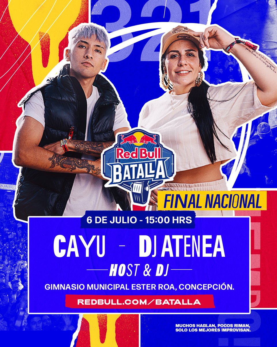 ¡CHIQUILLOS!

#Cayu será el host de la Final Nacional de #RedBullBatalla Chile 2025 en el Estadio Municipal Ester Roa, pero no vienen solo,  #DJAtenea estará en las tornas este domingo 06 de julio.

🎟️ ¡Todavía quedan entradas!

 Asegura tu lugar en la primera Final Nacional más