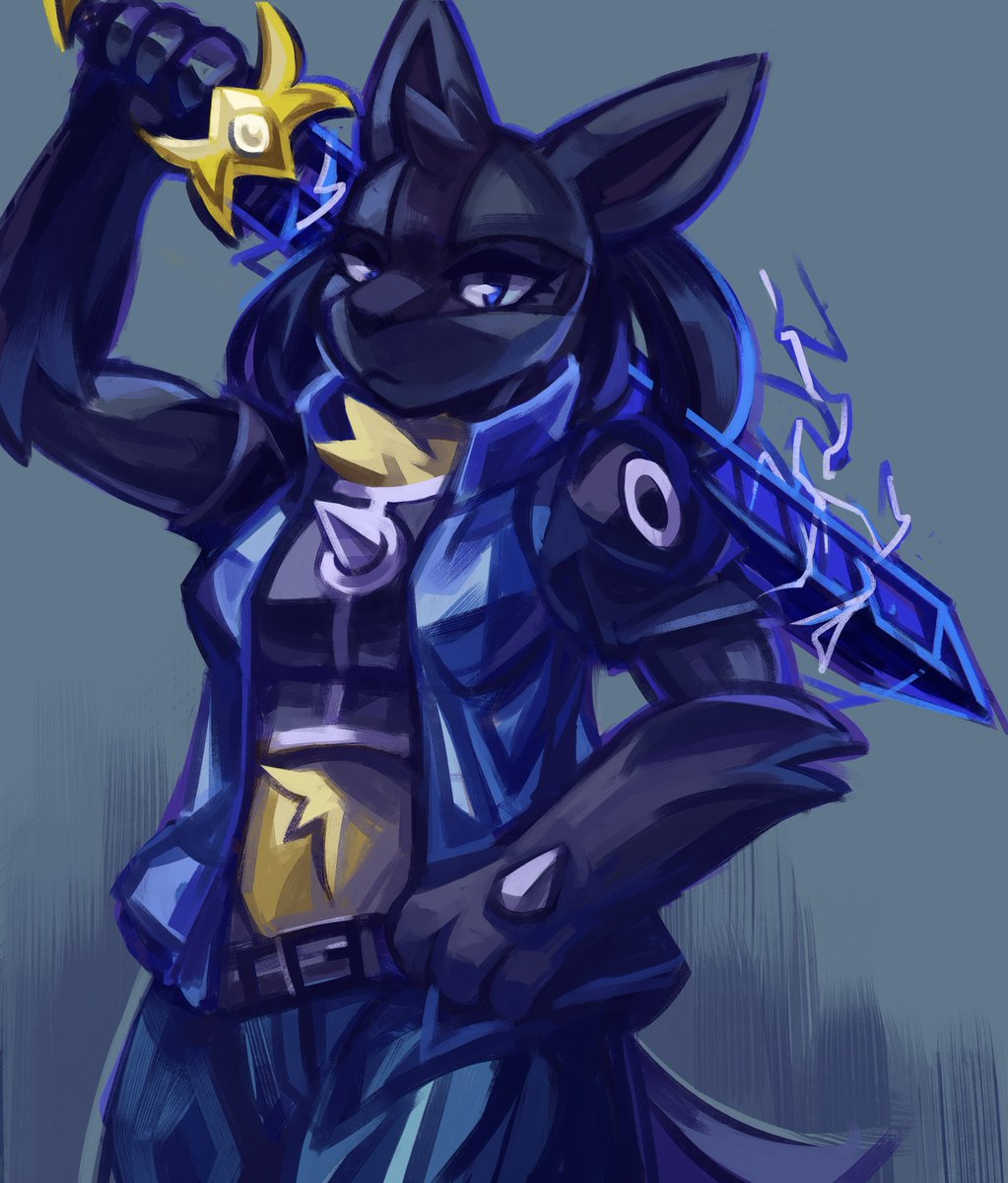 Nikao56's tweet image. lucario girl with the⚔️