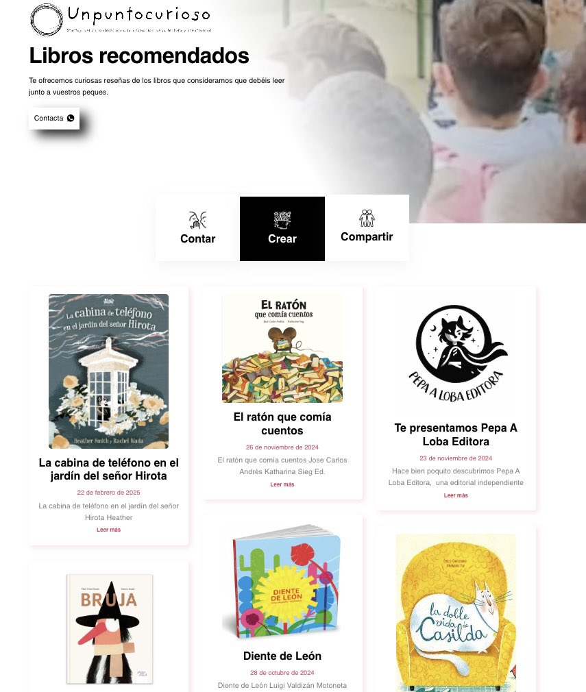unpuntocurioso (@unpuntocurioso) on Twitter photo Estrenamos web dese #Salamanca gracias al KIT DIGITAL y al trabajo de <a href="/drknowmad/">dr.knowmad | ▷Agencia Marketing Digital</a> que NOS HA PUESTO GUAPAS con toda la información sobre cuentacuentos, cursos, libros recomendados, la TIENDA por la que tanto nos preguntáis y muchas otras sorpresas
unpuntocurioso.com Estrenamos web dese #Salamanca gracias al KIT DIGITAL y al trabajo de <a href="/drknowmad/">dr.knowmad | ▷Agencia Marketing Digital</a> que NOS HA PUESTO GUAPAS con toda la información sobre cuentacuentos, cursos, libros recomendados, la TIENDA por la que tanto nos preguntáis y muchas otras sorpresas
unpuntocurioso.com