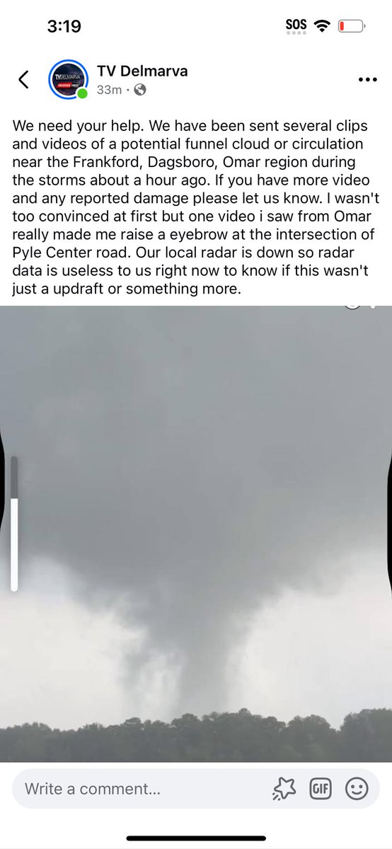 KHazzy22's tweet photo. @ryanhallyall  can you confirm or say!? Our radars always down in storms around these parts sadly. We find this out every time after the fact and the storms over. They say oh yah by the way we had a spin up but we didn’t warn no one of these times it’s gonna be bad. https://t.co/coz06tivXN
