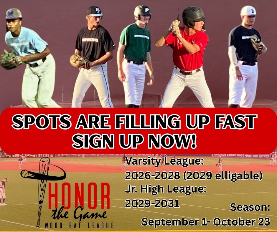 2025 HTG Wood Bat League @ the HOOVER MET COMPLEX - HOOVER, AL

REGISTRATION IS FILLING UP FAST!!

REGISTER TO SAVE YOUR SPOT!! Join Birmingham's Premier wood bat league w/ 2 divisions, JH Division &amp; HS Division.

For more information or to register:
honorthegame.leagueapps.com/clubteams/4598…