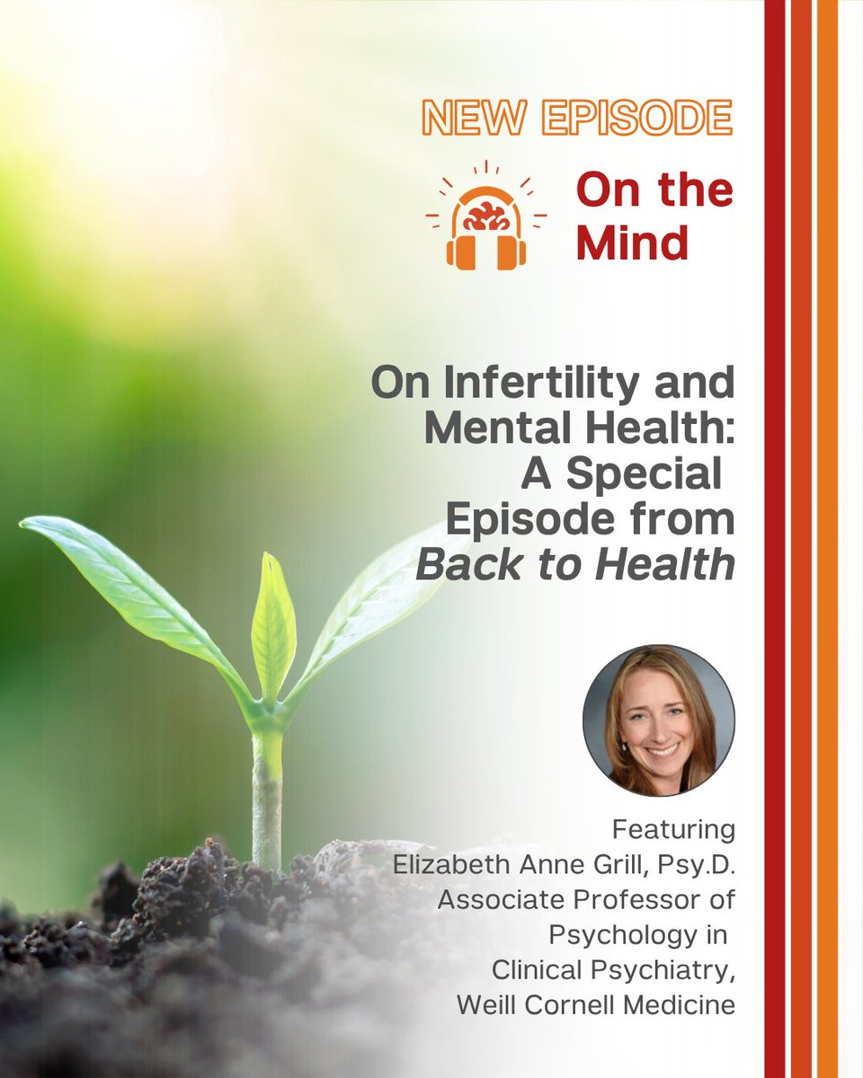 Weill Cornell Medicine Psychiatry (@wcmpsychiatry) on Twitter photo Roughly 1 in 6 worldwide experience infertility, per <a href="/WHO/">World Health Organization (WHO)</a>. This #WorldInfertilityAwarenessMonth, tune in to our special episode of #OnTheMind to hear from <a href="/WeillCornell/">Weill Cornell Medicine</a>’s Dr. Elizabeth Grill on how to cope with infertility’s emotional toll. Listen: bit.ly/4klblHh Roughly 1 in 6 worldwide experience infertility, per <a href="/WHO/">World Health Organization (WHO)</a>. This #WorldInfertilityAwarenessMonth, tune in to our special episode of #OnTheMind to hear from <a href="/WeillCornell/">Weill Cornell Medicine</a>’s Dr. Elizabeth Grill on how to cope with infertility’s emotional toll. Listen: bit.ly/4klblHh