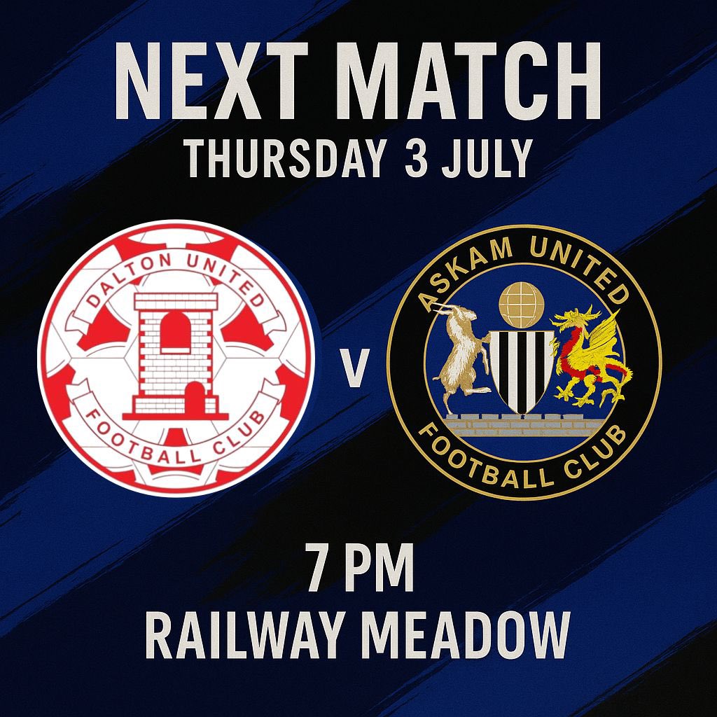Askam United FC (@askamunitedfc) on Twitter photo π¨ First Pre-Season Friendly! β½οΈ
We kick off our pre-season with a trip to <a href="/daltonunitedfc/">Dalton United FC</a>
π Railway Meadow
ποΈ Thursday 3 July
π 7 PM Kick Off
π΅β«οΈ Come down and support the lads as we get our pre season underway! π¨ First Pre-Season Friendly! β½οΈ
We kick off our pre-season with a trip to <a href="/daltonunitedfc/">Dalton United FC</a>
π Railway Meadow
ποΈ Thursday 3 July
π 7 PM Kick Off
π΅β«οΈ Come down and support the lads as we get our pre season underway!
