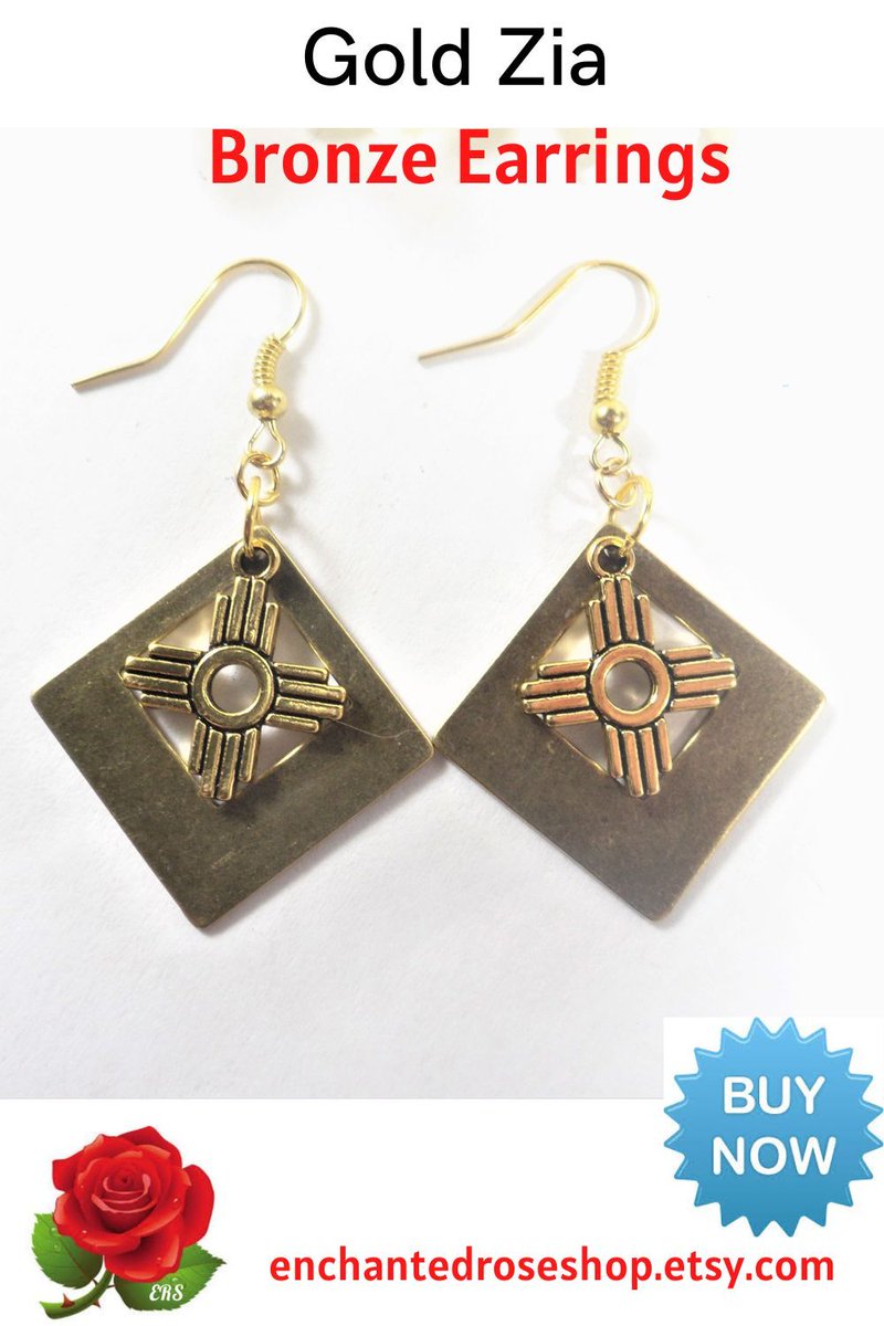 valroseshowers's tweet photo. Zia Earrings - Bronze Gold for New Mexico Lovers - Gifts Under 20 for Her https://t.co/3ULXTiQ0bd #wiseshopper #santafenm #ZiaJewelry #SouthwesternStyle #CrossEarrings #Unique https://t.co/Us7d5zoKJm
