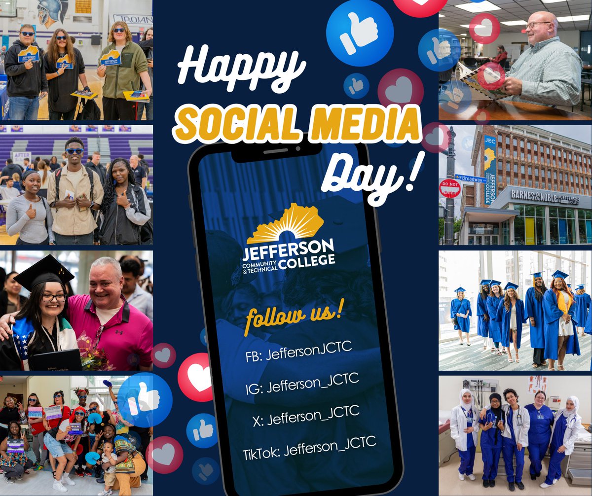 It's Social Media Day! From student spotlights to campus updates, thanks for being part of our story every scroll of the way! Celebrate with us by following Jefferson on all your favorite platforms!