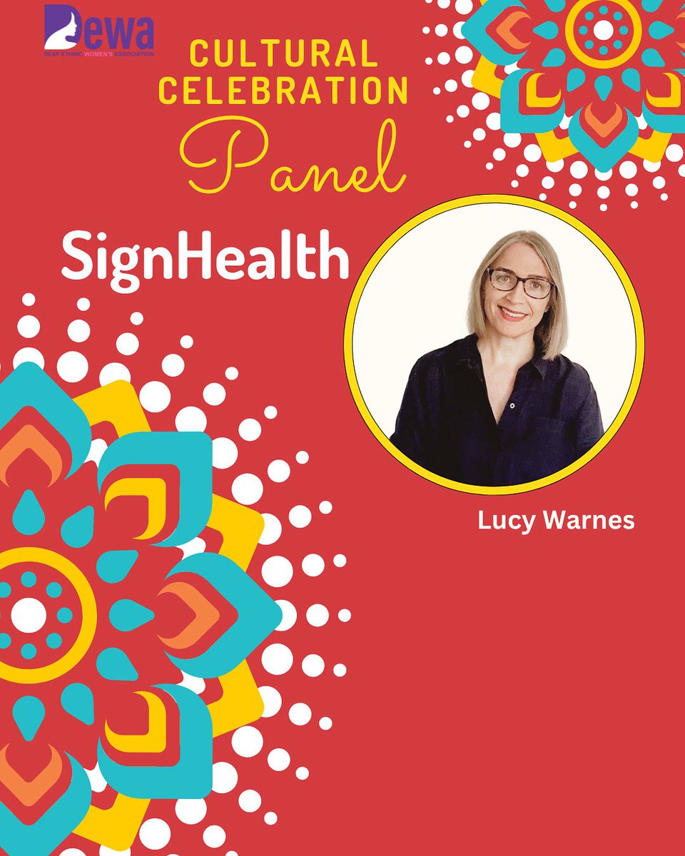 🎉 Thrilled to welcome Lucy Warnes of <a href="/SignHealth/">SignHealth</a> to our Cultural Celebration Panel!
Hosted by <a href="/DEWA_UK/">Deaf Ethnic Women’s Association</a> – let’s uplift deaf voices, share culture, and connect. 💬🌍
#DEWA #SignHealth #CulturalCelebration #DeafPride #Inclusion