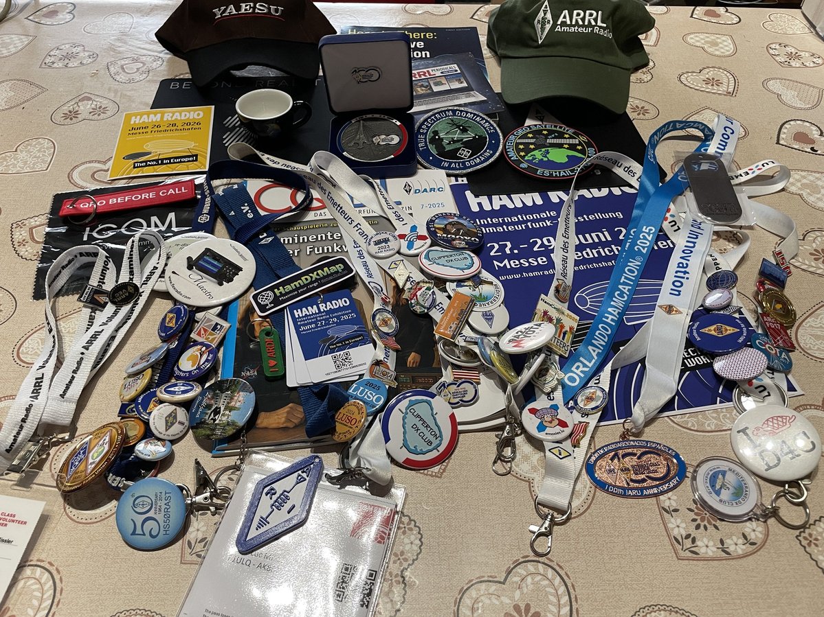 Game over for #hamradio2025 . Did I really collect so much stuff last week-end ? 
What do you think <a href="/f5uii/">F5UII - Christian</a>  ?

Again, many thanks to all friends I met and had the chance to smalltalk with.

What about next year?