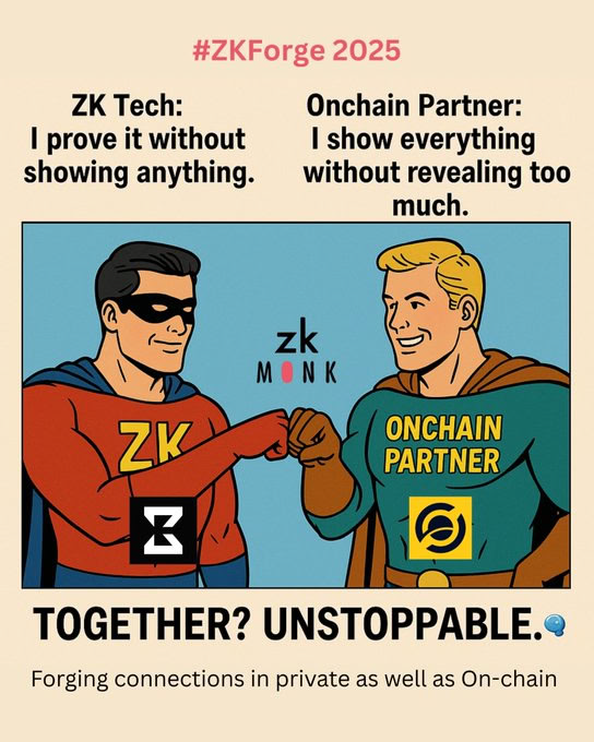 With support from the <a href="/ZKVProtocol/">zk V e r i f y</a> and <a href="/horizenglobal/">Horizen</a> that are actually pushing the ZK frontier and for believing in the #zkForge mission:

→ Empowering the next wave of ZK builders
→ Bringing real apps to market
→ Making privacy practical again

Apply zkmonk.org/bootcamp-zkFor…