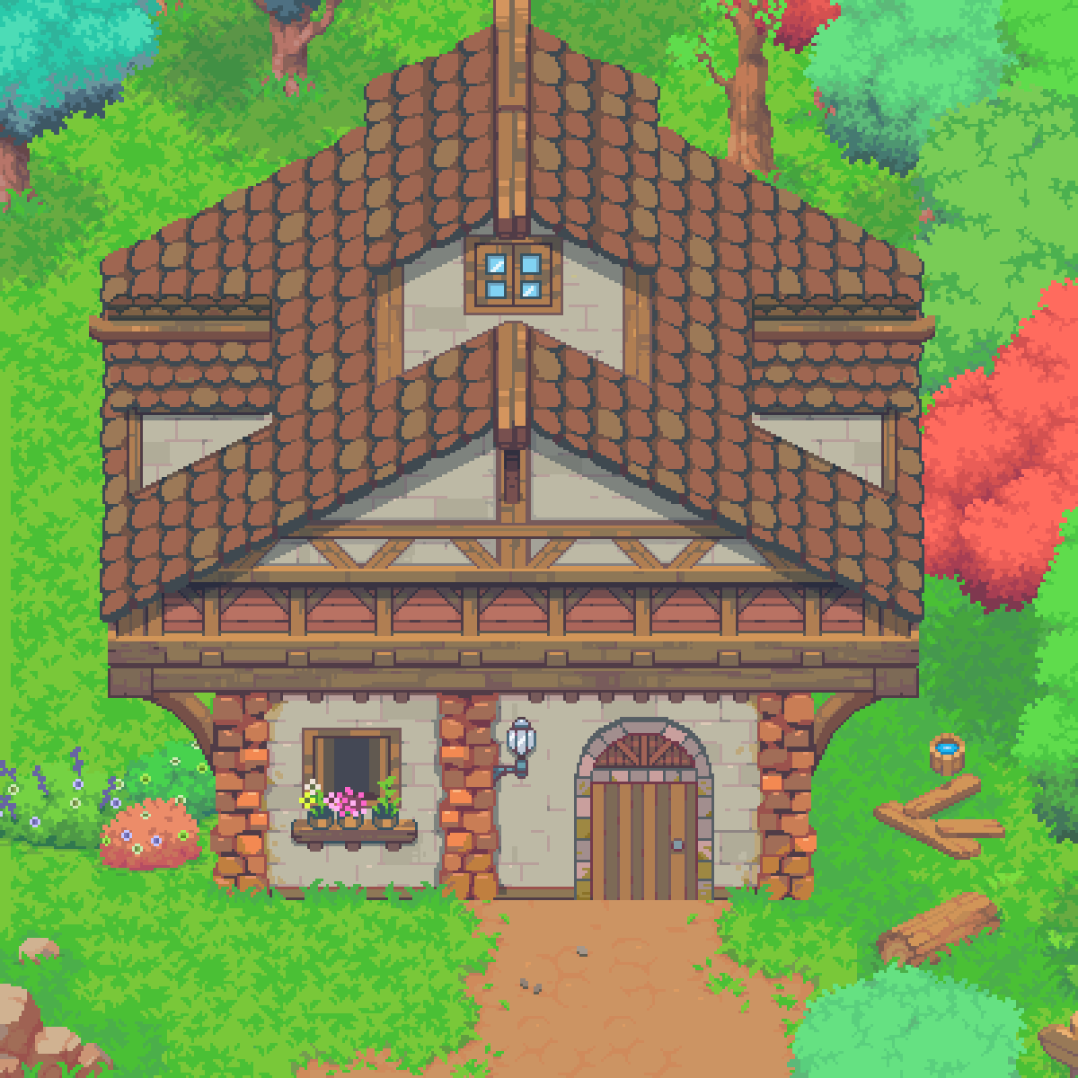RafaRPM_'s tweet image. #pixelart house in the woods